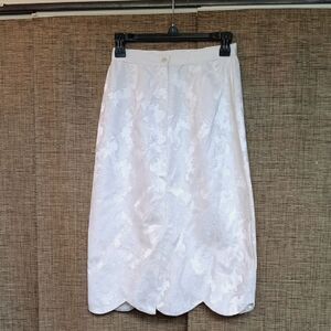 Vintage Midi Skirt Scalloped Hem